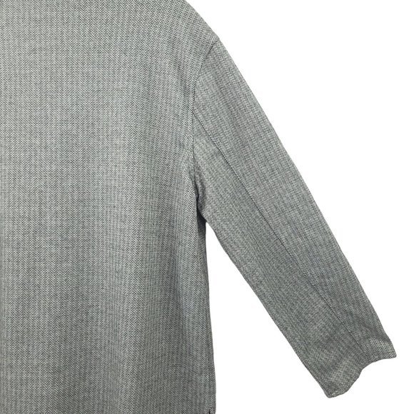 Jones New York Signature Button Front Jacket S Shacket Flap Pockets Gray Combo - Picture 15 of 15